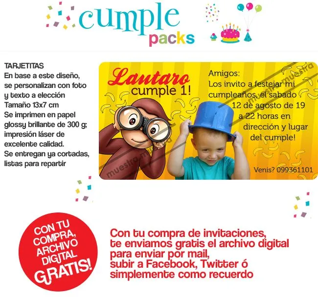 Cumple Packs: JORGE EL CURIOSO. Tarjetita, sticker, imán ... Cumple Packs: JORGE EL CURIOSO. Tarjetita, sticker, imán ...