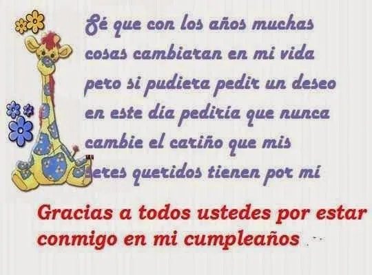 Mil gracias por los saludos que me enviarón en mi cumpleaños, han ...