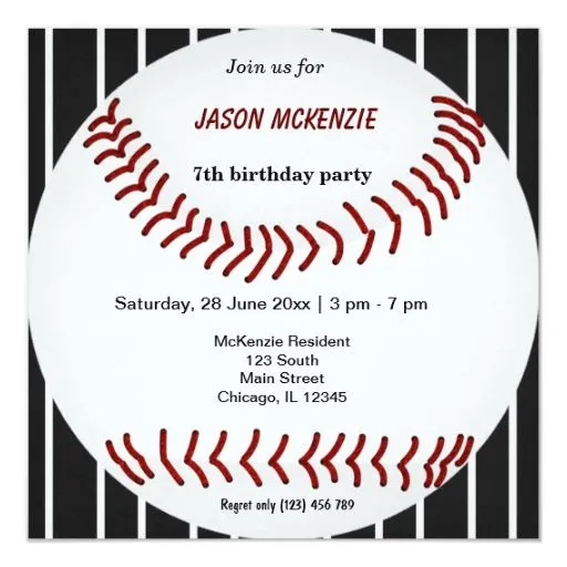 Cumpleaños del béisbol invitación 13,3 cm x 13,3cm | Zazzle Cumpleaños del béisbol invitación 13,3 cm x 13,3cm | Zazzle