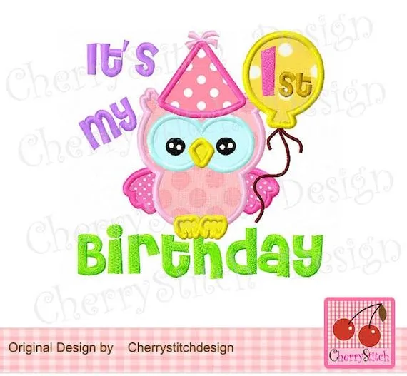 Es mi primer cumpleaños búho Digital por CherryStitchDesign en Etsy Es mi primer cumpleaños búho Digital por CherryStitchDesign en Etsy