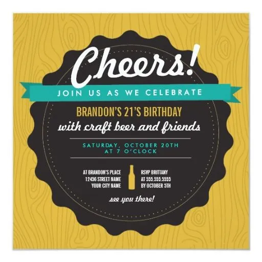 El cumpleaños de la cerveza del arte invita invitación 13,3 cm x ... El cumpleaños de la cerveza del arte invita invitación 13,3 cm x ...
