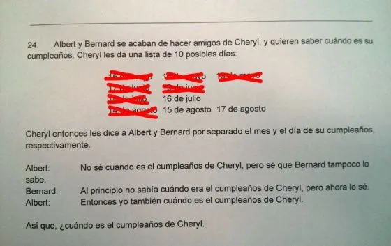 El cumpleaños de Cheryl: el problema de lógica que fríe neuronas ...