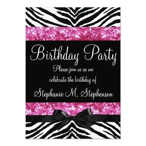 El cumpleaños del chica de la cebra de la chispa invitación 4.5" x ...