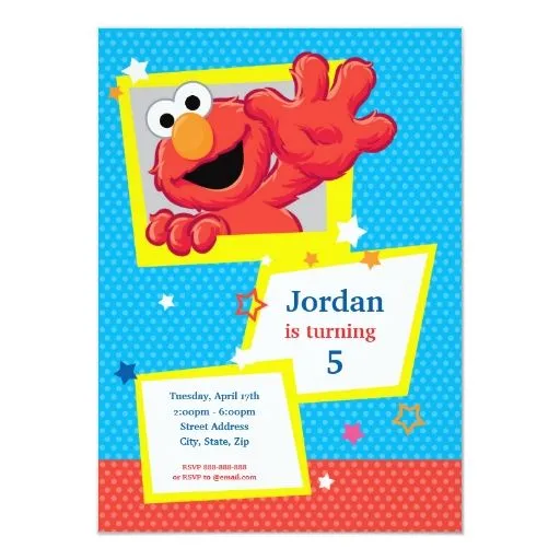 Cumpleaños extremo de Elmo Invitación 4.5" X 6.25" | Zazzle