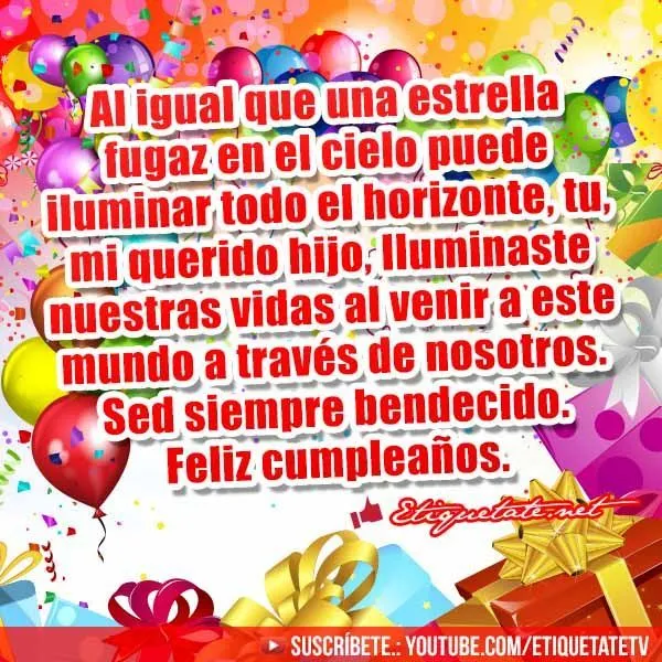 Felicitaciones de Cumpleaños para un Hijo VER EN ░▒▓██► http ...