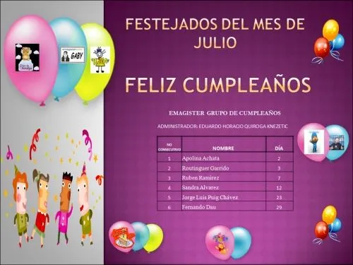 FELIZ CUMPLEAÑOS MES DE JULIO - Imagui