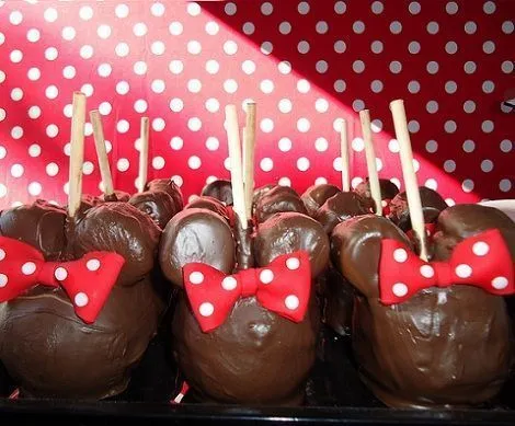 Paletas manzana Minnie Mouse - Imagui