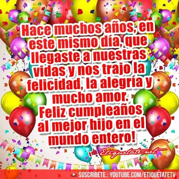 Felicitaciones de Cumpleaños para un Hijo VER EN ░▒▓██► http ...