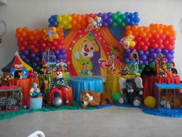 Decoración de cumpleaños de payaso - Imagui