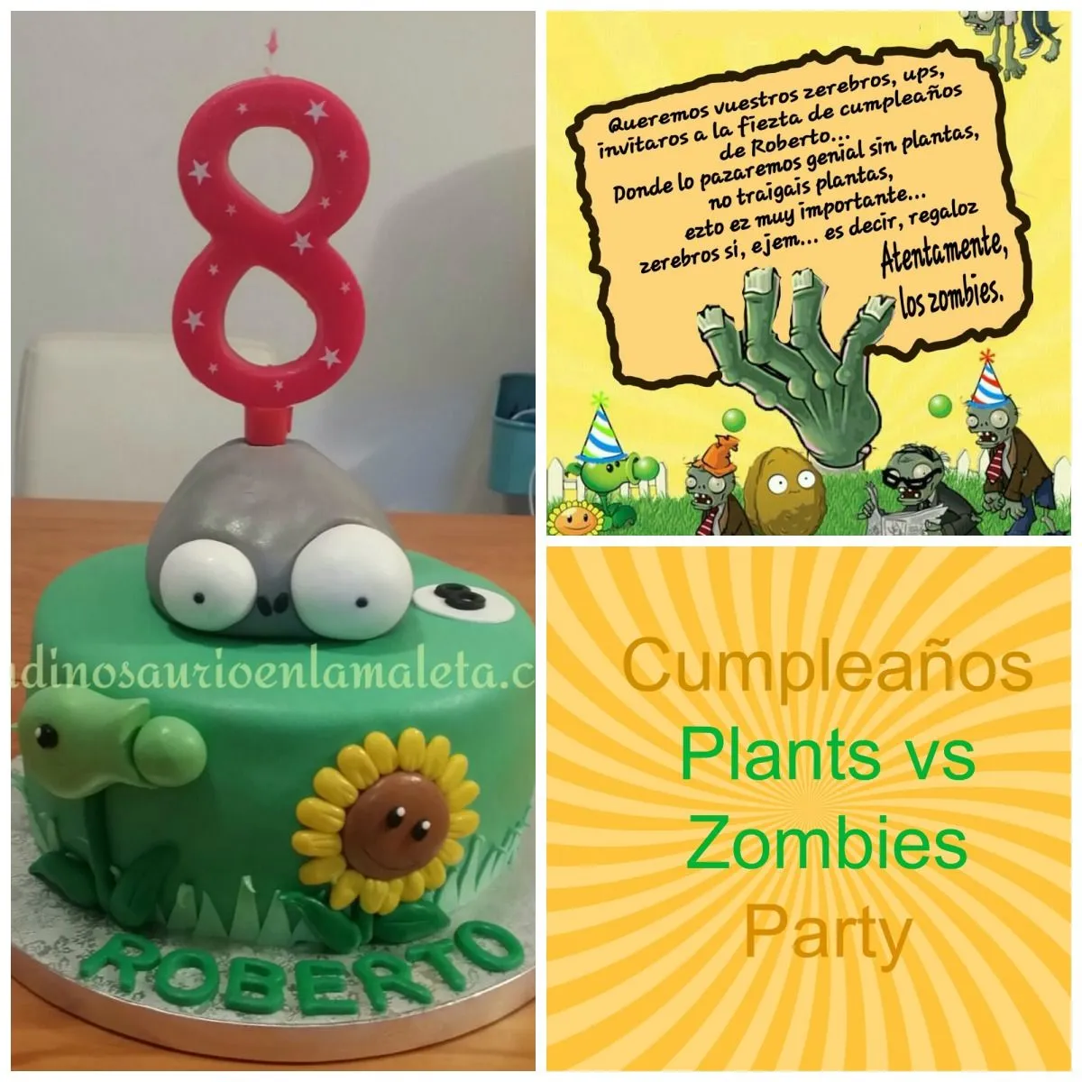 Cumpleaños Plantas contra Zombies/ Plants vs Zombies Party – Un dinosaurio en la maleta