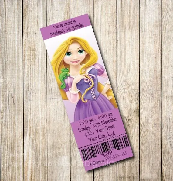 Cumpleaños de Rapunzel fiesta invitación por SweetDigitalCreation