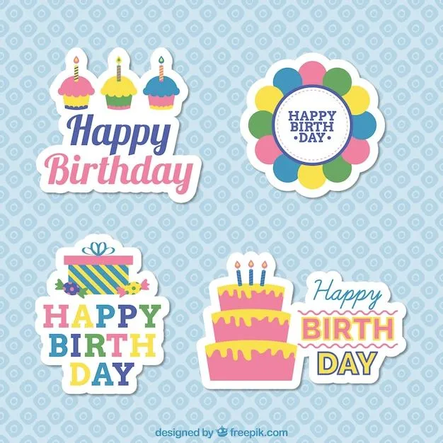 Cumpleanos Stickers | Fotos y Vectores gratis