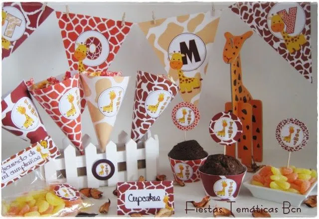 CUMPLEAÑOS TEMATICO JIRAFA | KIT IMPRIMIBLE JIRAFA | Pinterest