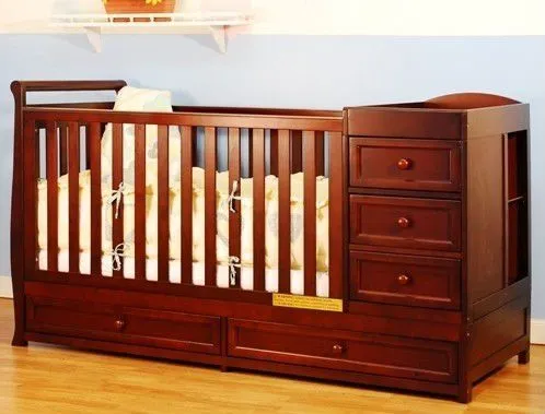 Daphne dolphinbaby 2 1 en cuna en madera de cerezo, convertible ...