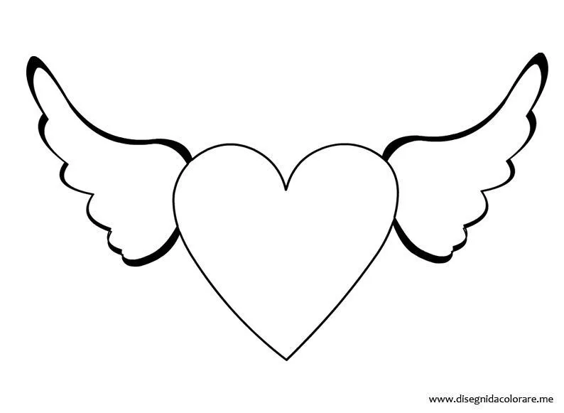 Cuore con ali | Disegni da colorare
