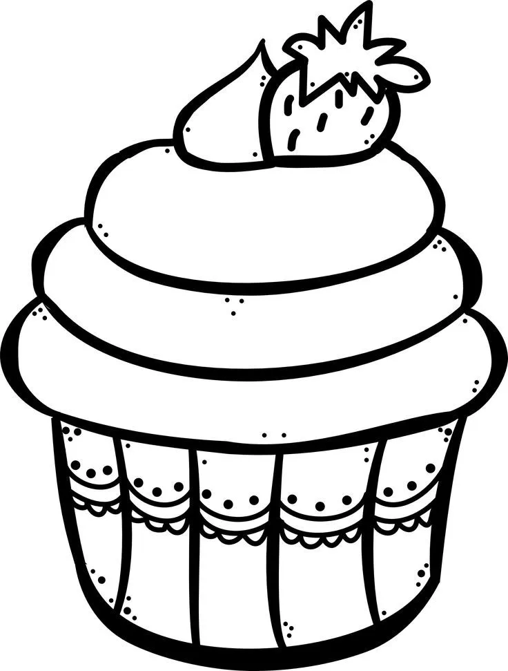 Cup cake para colorear - Imagui