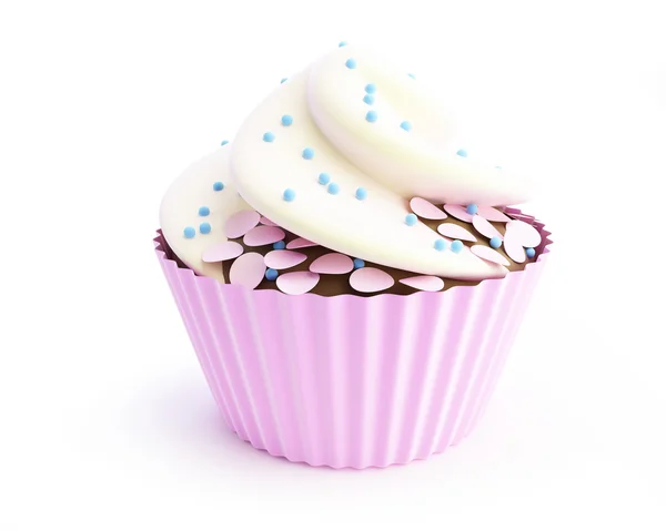 cupcakes 3d sobre un fondo blanco — Foto stock © 3dfoto #11590321