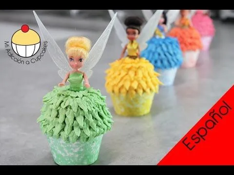 CUPCAKES DE HADAS CAMPANITA! Cómo hacer Cupcakes de Campanita y ...