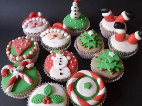 Cupcakes de Navidad decorados con fondant | Cocina.es Cupcakes de Navidad decorados con fondant | Cocina.es