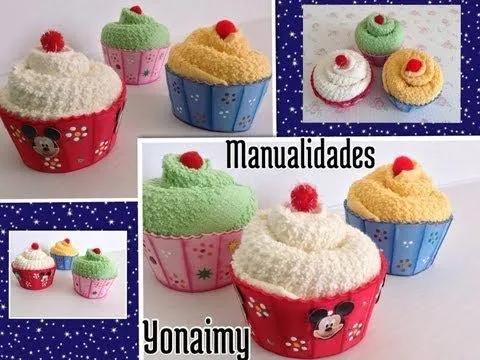 CUPCAKES O PANQUECITOS HECHOS CON TOALLITAS FACIALES Y FOAMY ...