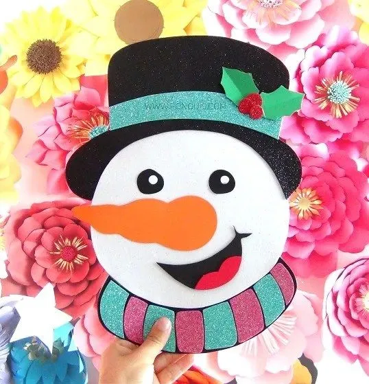 Cupón para descargar Moldes de MUÑECO DE NIEVE - FLORES DE PAPEL