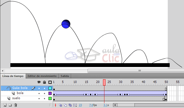 Curso gratis de Flash CS5. aulaClic. 23 - Animaciones avanzadas Curso gratis de Flash CS5. aulaClic. 23 - Animaciones avanzadas