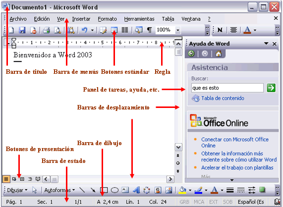 Curso gratis de Microsoft Word 2003. Unidad 2. Elementos de Word2003 Curso gratis de Microsoft Word 2003. Unidad 2. Elementos de Word2003