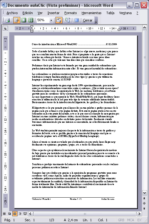 Curso gratis de Microsoft Word 2003. Unidad 7. Diseño de página (I) Curso gratis de Microsoft Word 2003. Unidad 7. Diseño de página (I)
