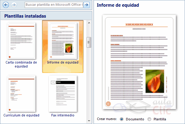 Curso gratis de Microsoft Word 2007. Unidad 10. Plantillas (i)