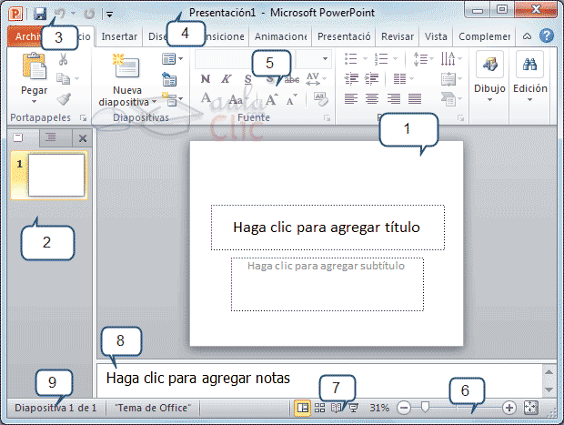 Curso gratis de PowerPoint 2010. aulaClic. 1 - Entorno y primeros ... Curso gratis de PowerPoint 2010. aulaClic. 1 - Entorno y primeros ...