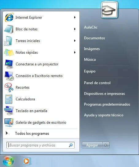 Curso gratis de Windows 7. aulaClic. 3 - El escritorio y la barra ...