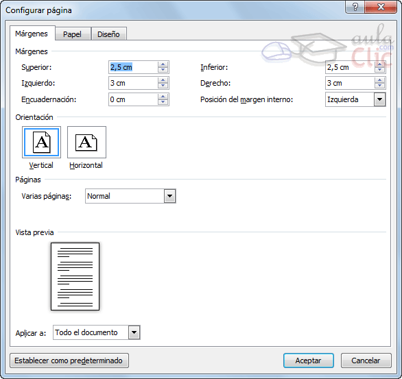 Curso gratis de Word 2010. aulaClic. 9 - Impresión Curso gratis de Word 2010. aulaClic. 9 - Impresión