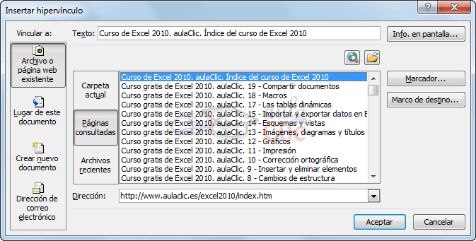 Curso gratis de Word 2013. aulaClic. 23 - Páginas web con Word Curso gratis de Word 2013. aulaClic. 23 - Páginas web con Word