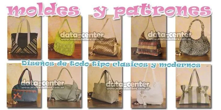 CURSO MOLDES Y PATRONES PARA HACER SUS PROPIOS BOLSOS + CARTERAS + ...