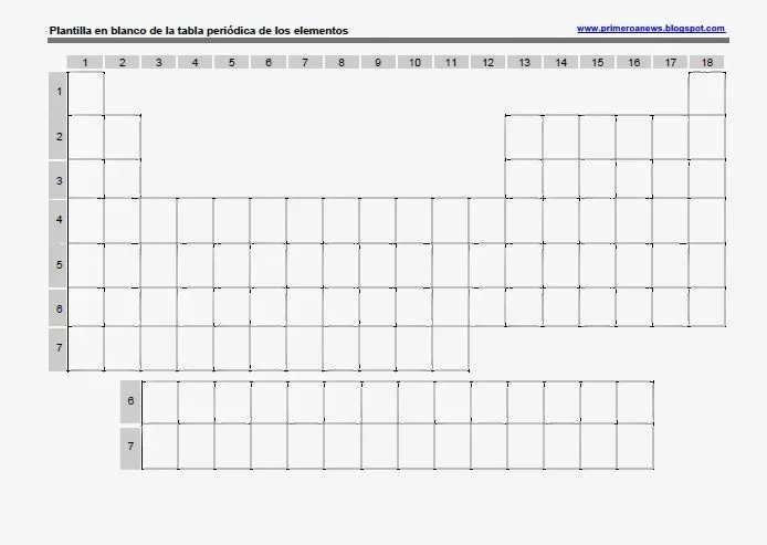 Curso de Química Janet Vega: Tabla Periódica en Blanco Curso de Química Janet Vega: Tabla Periódica en Blanco