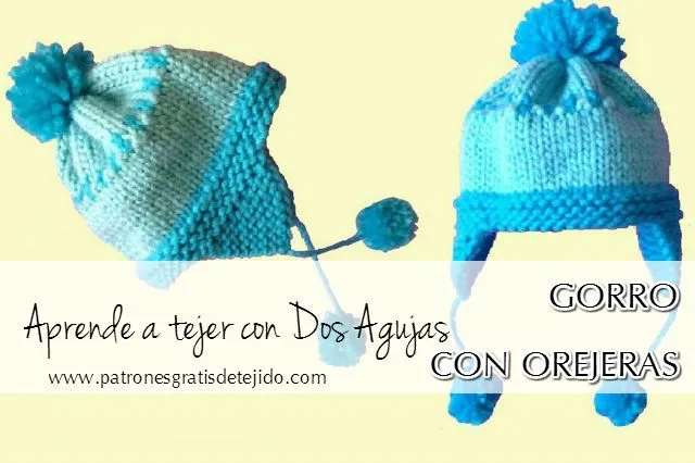 CURSO DE TEJIDO DOS AGUJAS: Cómo tejer Gorro de niño con orejeras ...