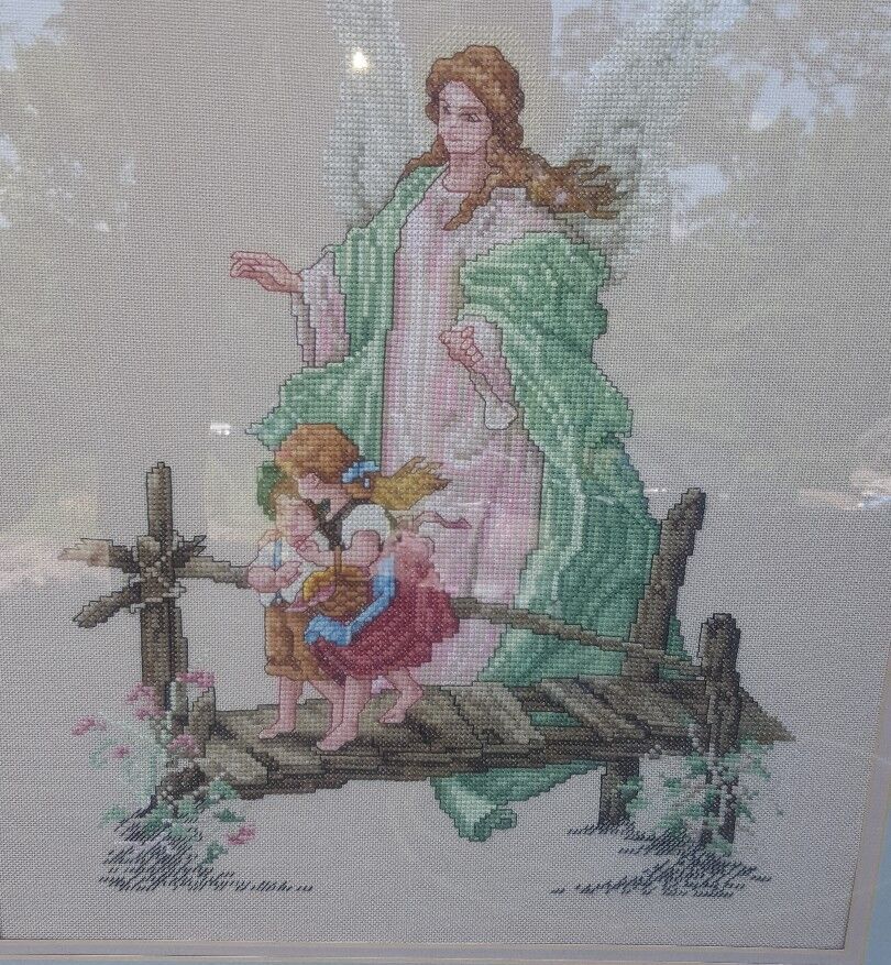 CUSTOM FRAMED "Guardian Angel" FINISHED Cross Stitch, Double Matted | eBay CUSTOM FRAMED "Guardian Angel" FINISHED Cross Stitch, Double Matted | eBay
