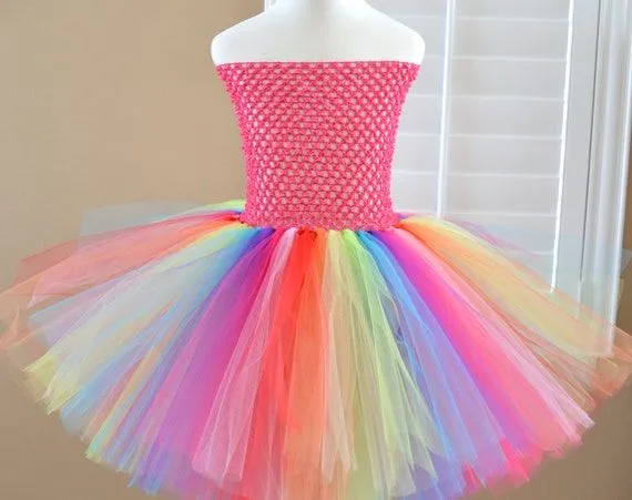 Custom Made arco iris vestido básico Tutu todos por 1583Designs