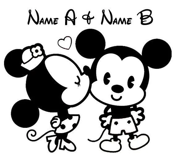 Custom made MINNIE MOUSE PERSONALIZED LOVE Decal WALL STICKER Art ...
