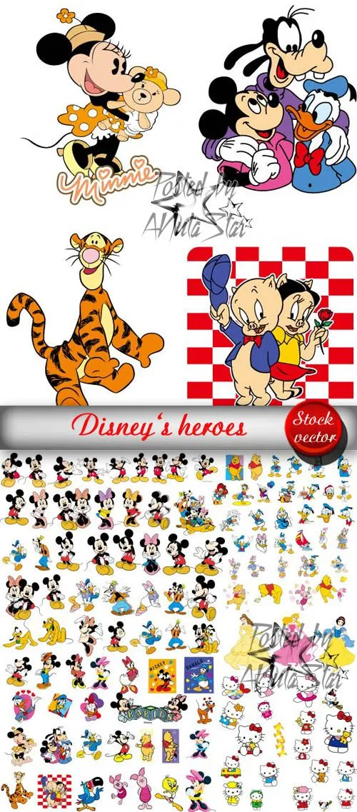 Cute & Girly: Vectores de personajes animados de Walt Disney Cute & Girly: Vectores de personajes animados de Walt Disney