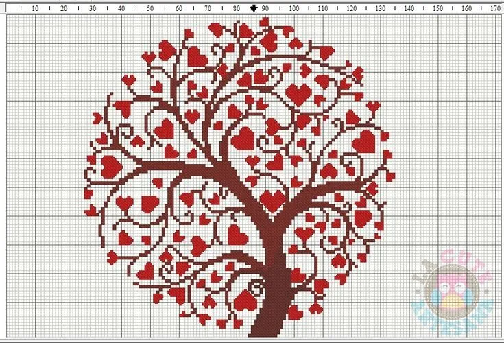 La Cute Artesana: Árbol de corazones en punto de cruz | patrones ... La Cute Artesana: Árbol de corazones en punto de cruz | patrones ...