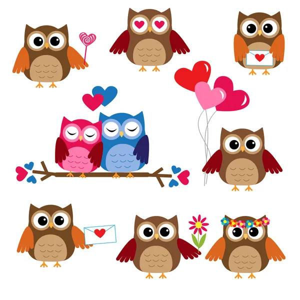 Cute búhos para San Valentín — Vector stock © Marta17 #19609245 Cute búhos para San Valentín — Vector stock © Marta17 #19609245
