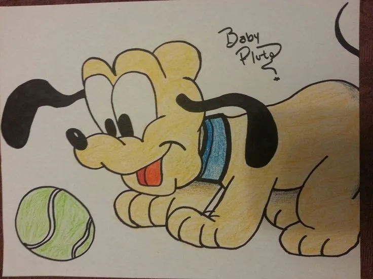 Cute Disney Baby Pluto drawing | My own drawings/crafts ... Cute Disney Baby Pluto drawing | My own drawings/crafts ...