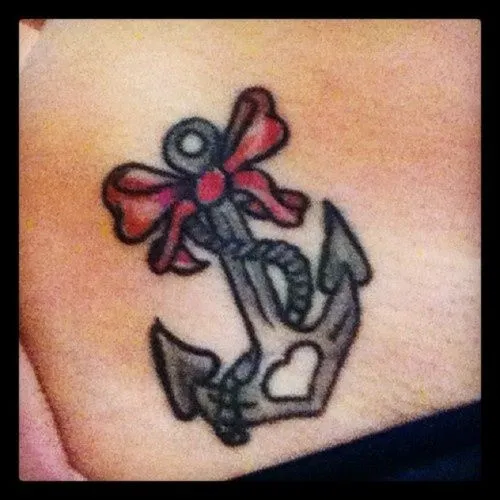 cute girly anchor tattoo with a heart and bow. :) | Tattoo ideas ... cute girly anchor tattoo with a heart and bow. :) | Tattoo ideas ...