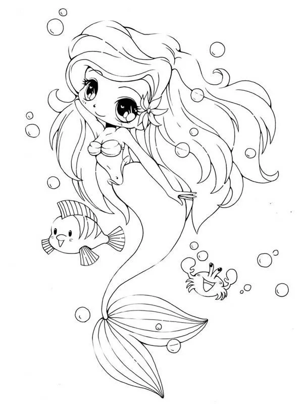 Cute little girl chibi Colouring Pages