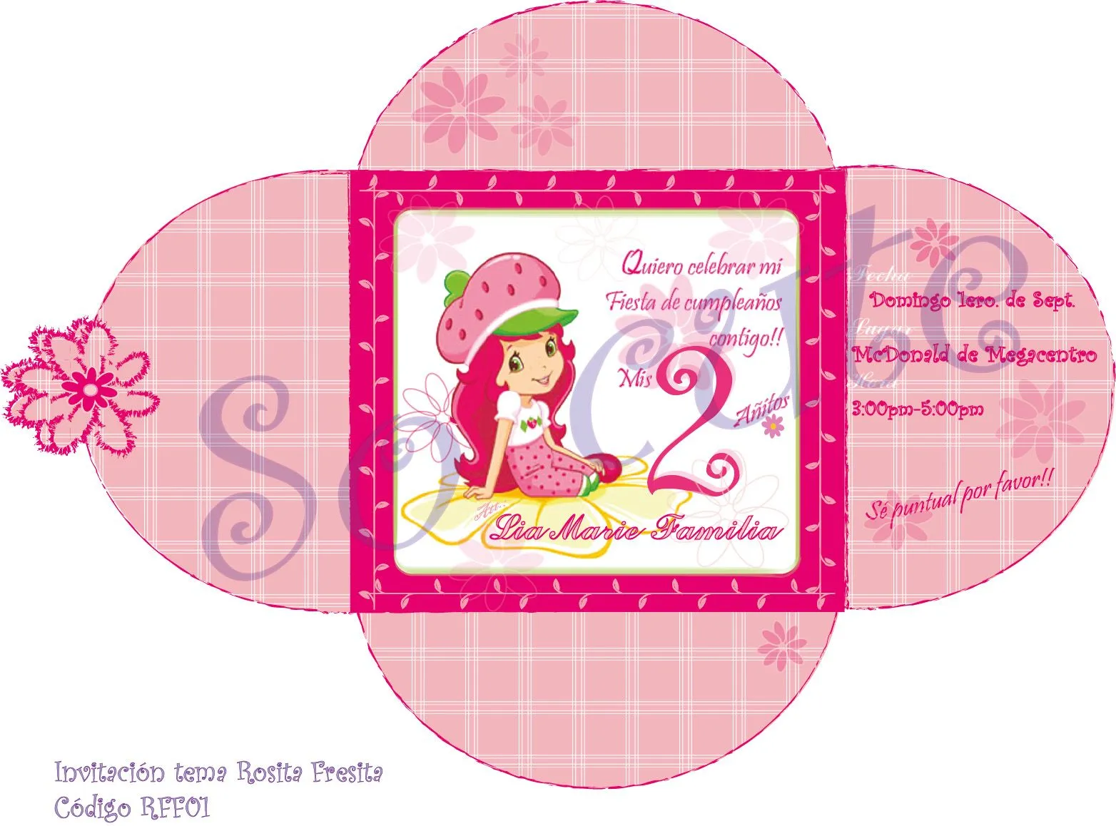 ... Cute•?• tarjetería personalizada: Invitación Rosita Fresita ... Cute•?• tarjetería personalizada: Invitación Rosita Fresita