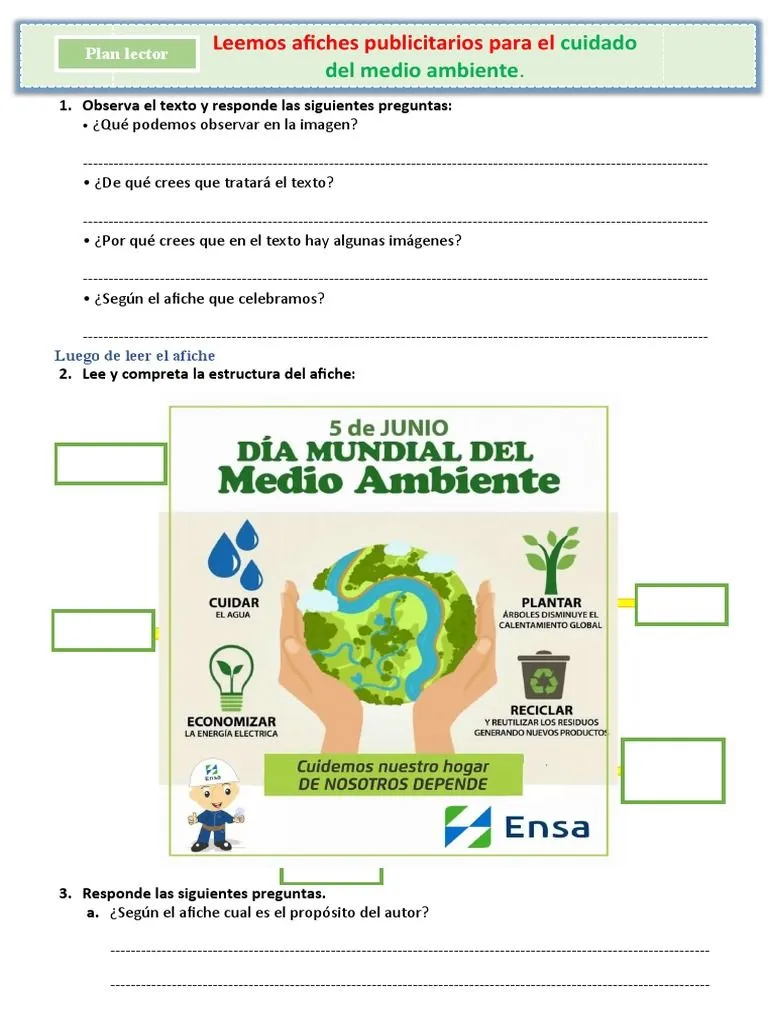 D1 A1 FICHA COM. Leemos Afiches Publicitarios para El Cuidado Del Medio Ambiente. | PDF D1 A1 FICHA COM. Leemos Afiches Publicitarios para El Cuidado Del Medio Ambiente. | PDF