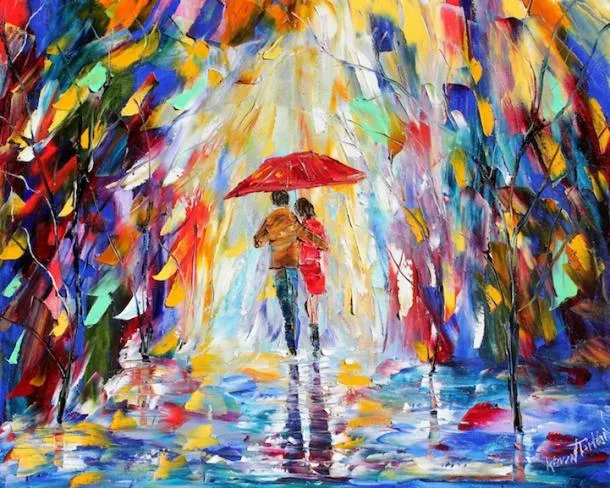 Pintura de parejas enamoradas - Imagui