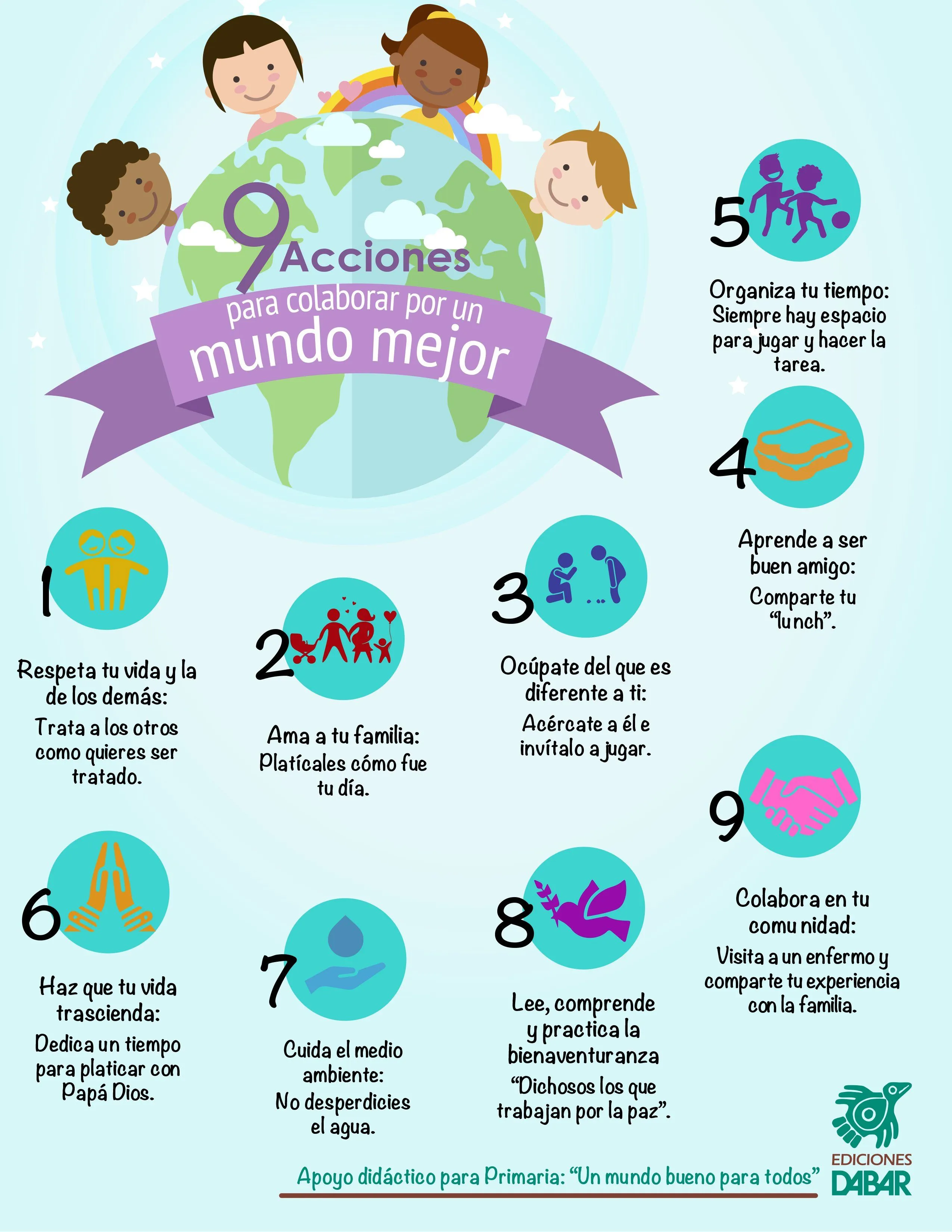 Dabar on X: "Nueve acciones para que un niño pueda ayudar a su comunidad.  ❤️