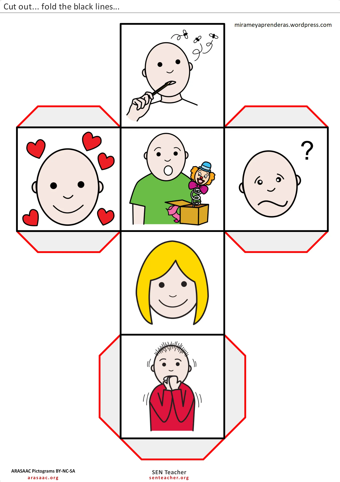 Dados para imprimir | Mírame y aprenderás